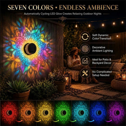 🔥Last Day 50% OFF 丨 REBYIPO® 2-in-1 Solar Mandala Projection Light-Colorful Projection · Outdoor Mosquito-Repelling Aid