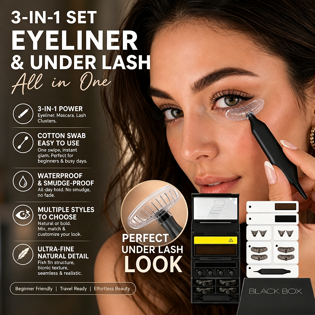 🥳2026 HOT SALE🥳💋50K+ SOLD!🔥 50% OFF!3-in-1 Kit: Eyeliner and Lower Lash Stamp
