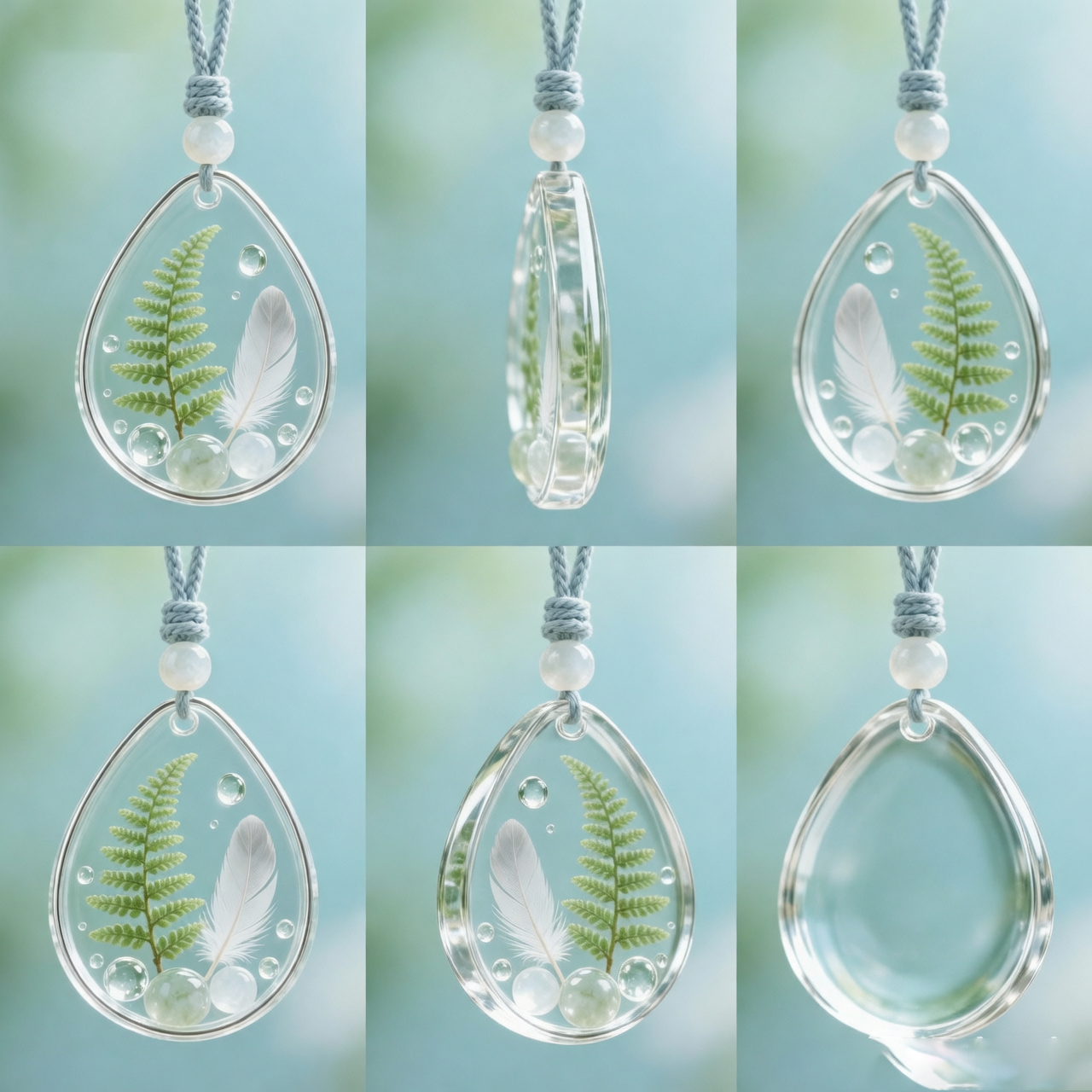 Fern & Feather Drop Charm