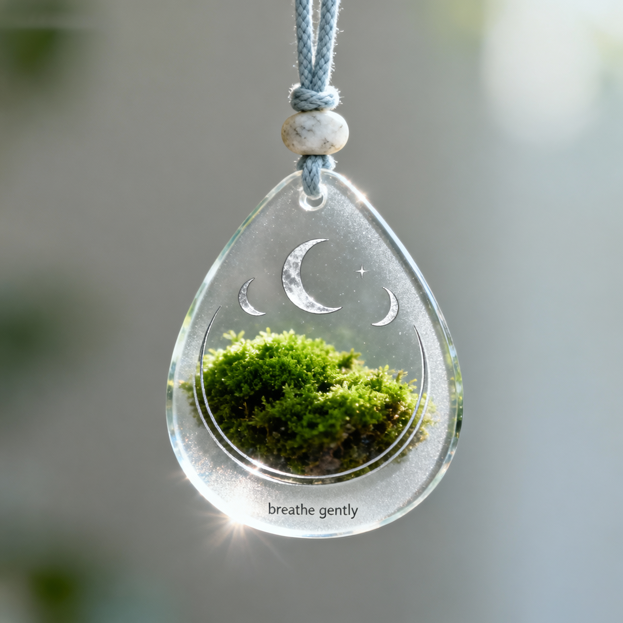 Breathe Gently™ Moon Moss Drop Charm