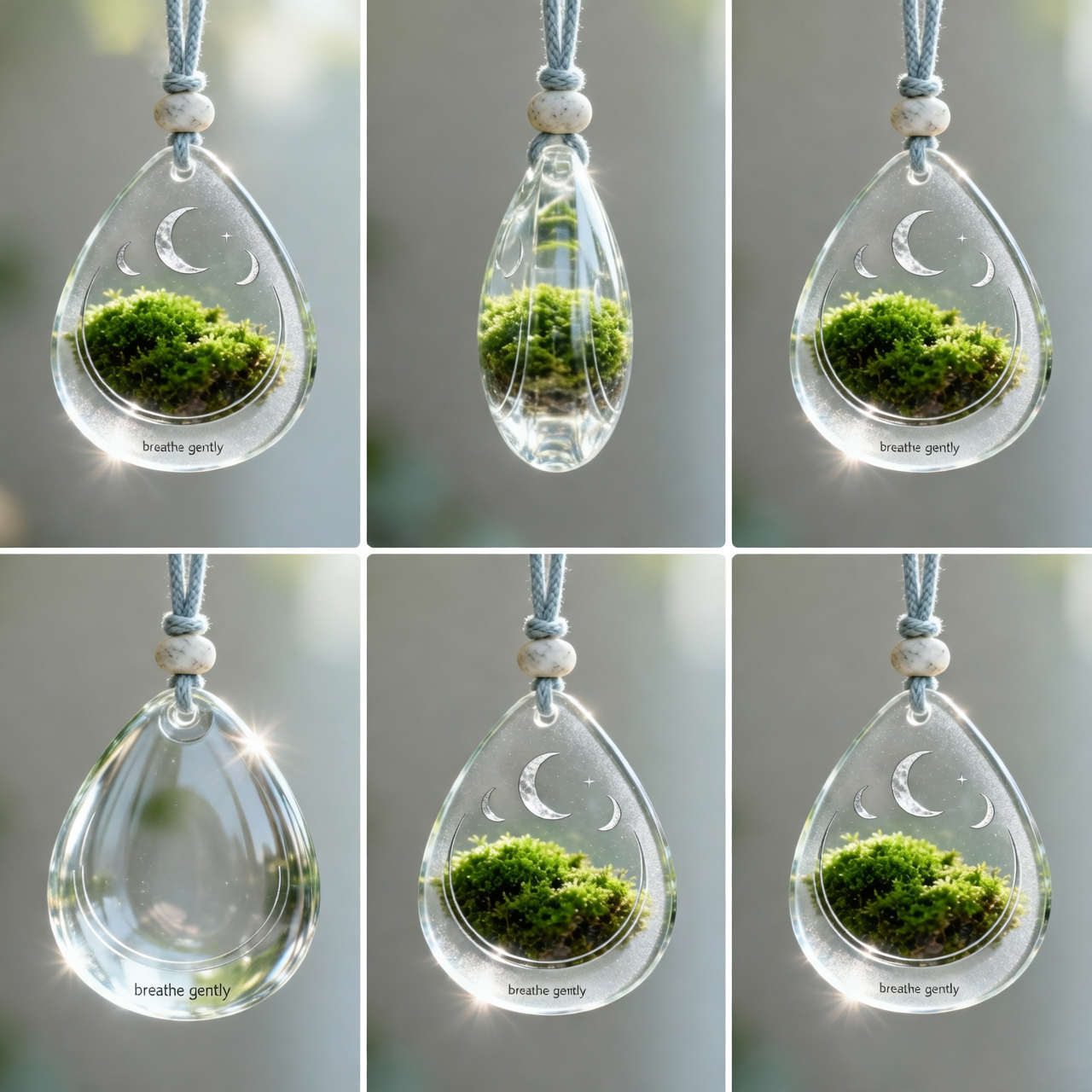 Breathe Gently™ Moon Moss Drop Charm