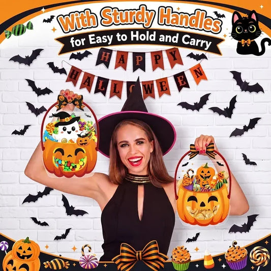 🎃 Toaimer® Halloween Candy Goodie Bags 👻 Cute Trick or Treat Bags with Pumpkin & Spooky Designs 🍬