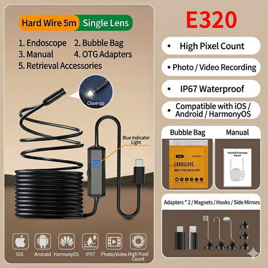 💥LIMITED-TIME 50% OFF! 🔥High-Resolution Waterproof Endoscope Camera