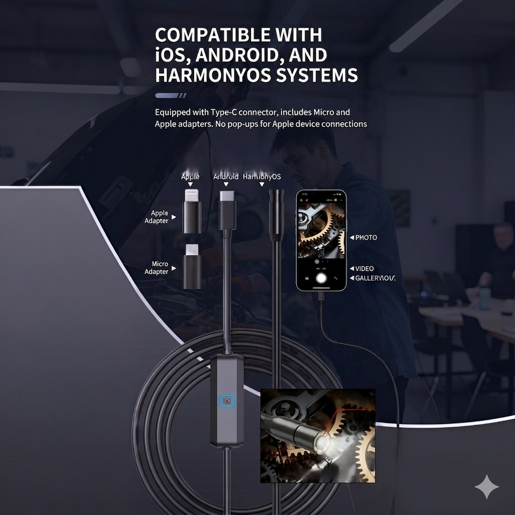 💥LIMITED-TIME 50% OFF! 🔥High-Resolution Waterproof Endoscope Camera