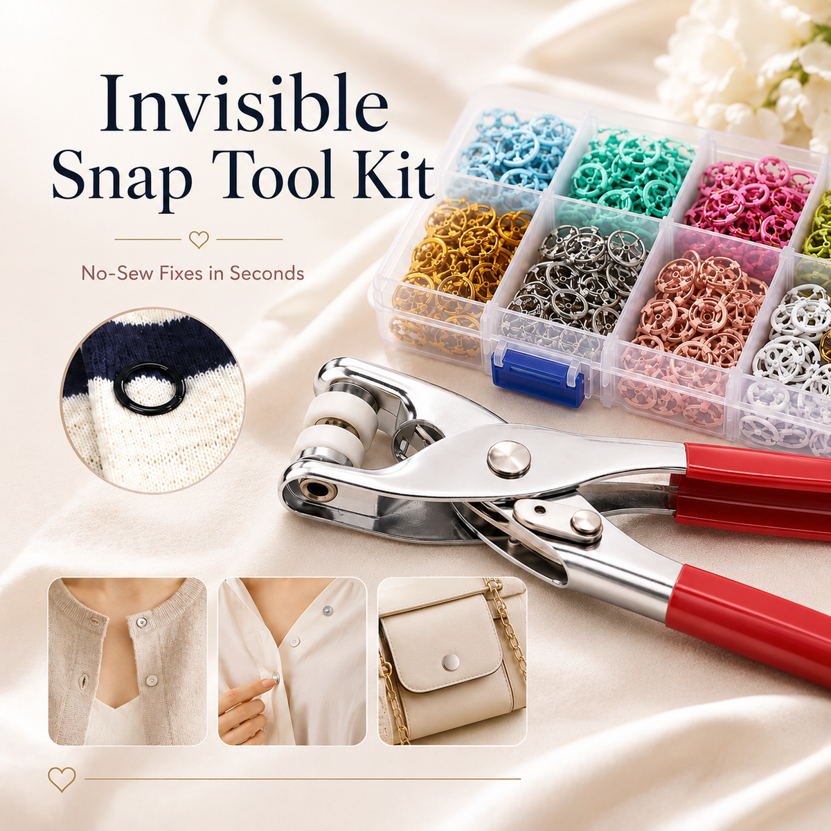 🔥 Save 50% Today |Fobvgu® Snap Button Repair & DIY Craft Kit — No Sewing Needed ✨