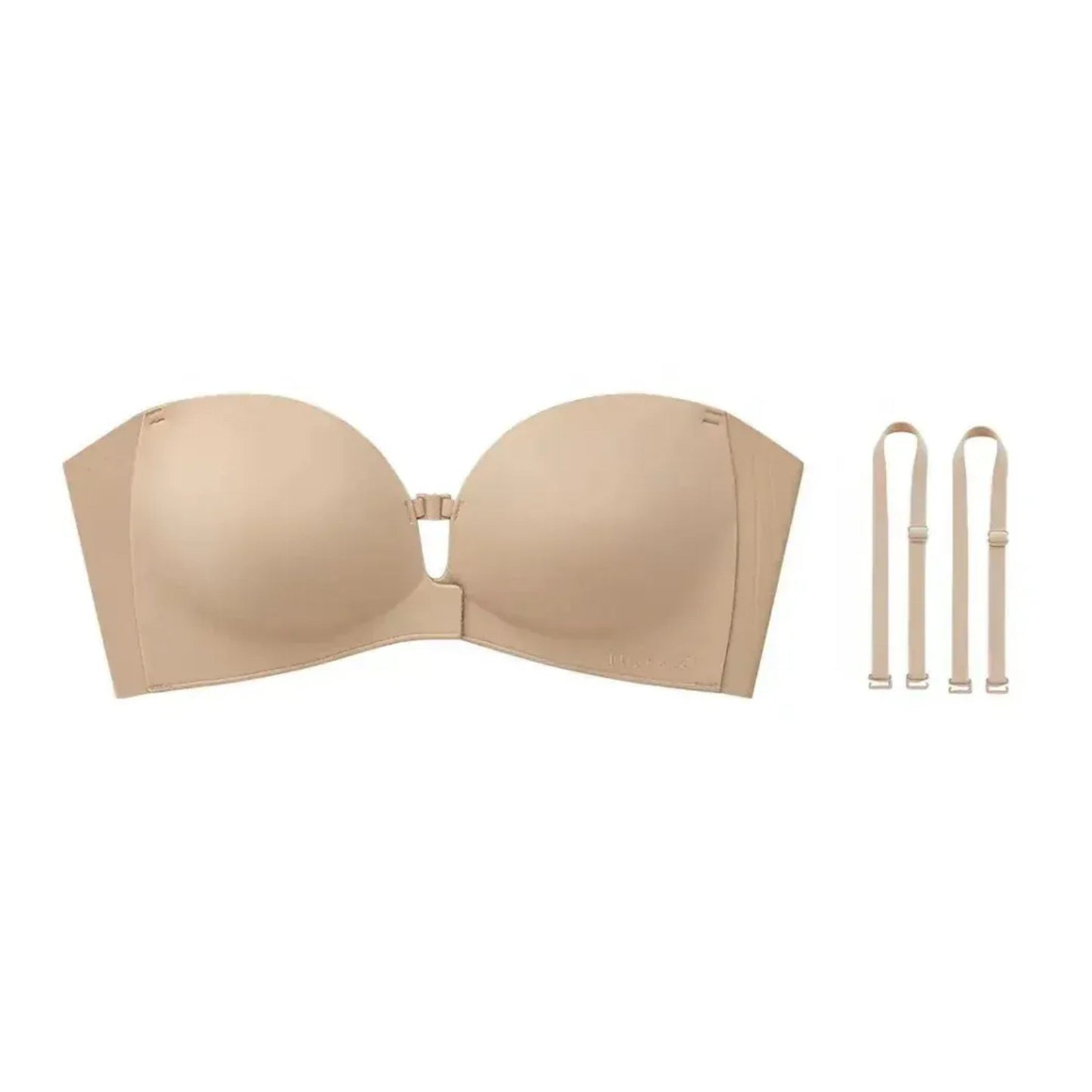 🌺 BQODQO® Invisible Lift Strapless Bra – Front-Closure Push-Up Support with Anti-Slip Grip