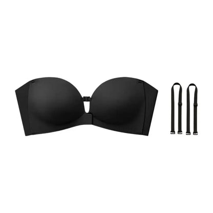 🌺 BQODQO® Invisible Lift Strapless Bra – Front-Closure Push-Up Support with Anti-Slip Grip
